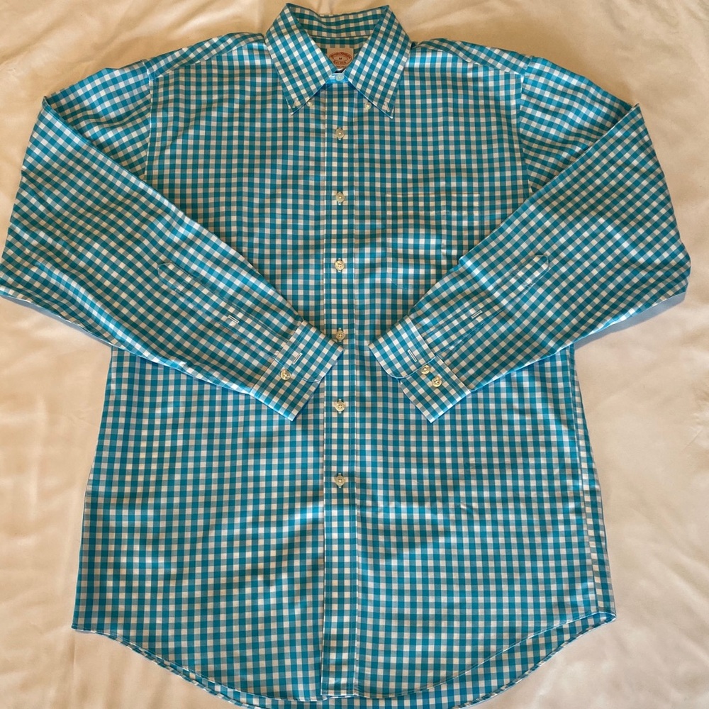 Brooks Brothers Non-Iron Gingham Shirt - Teal